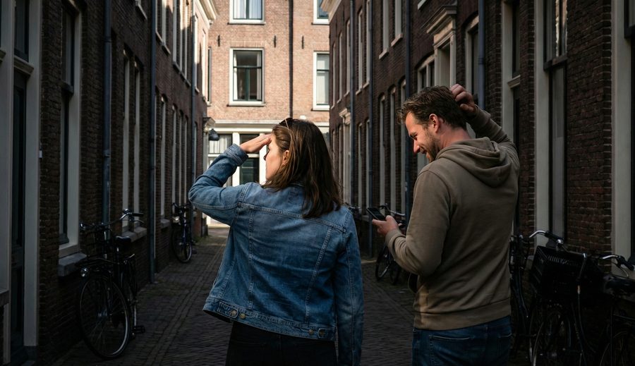 Spelers navigeren door de stad